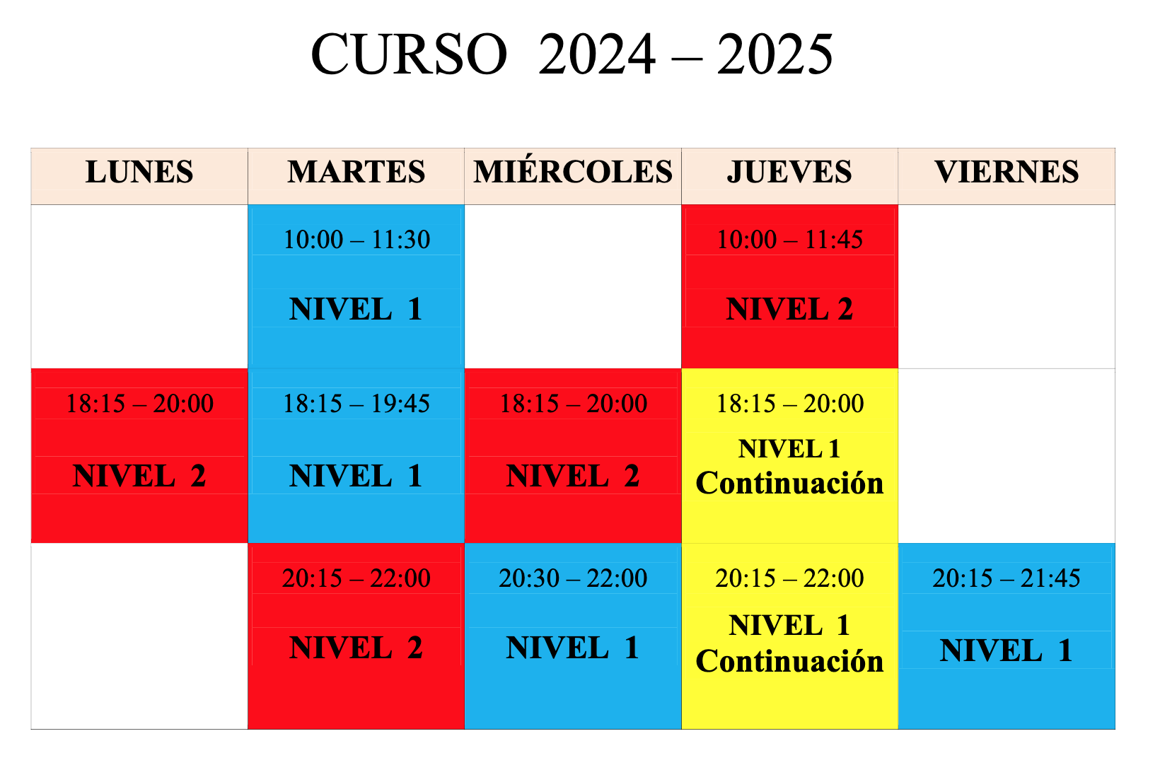 Horario de clase de Yoga Iyengar en Vigo Gran vía